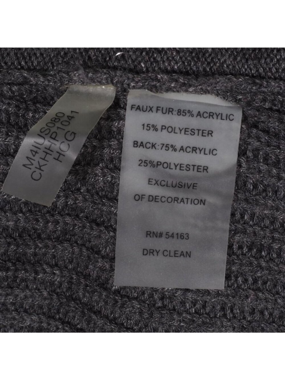 Calvin Klein Vest Faux Fur Size XS Womens Sweater Metal Closures Gray Mock Tunic - Picture 11 of 11